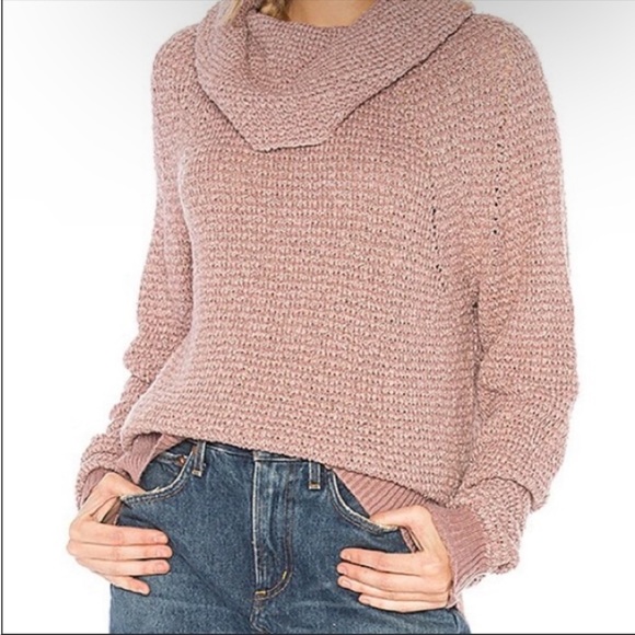 Free People Sweaters - Free People M By Your Side Oversized Mauve Cowl Neck Sweater